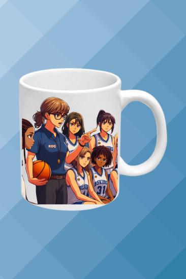 Basketbol Temalı Baskılı Porselen Kupa Bardak Çay Kahve Fincanı