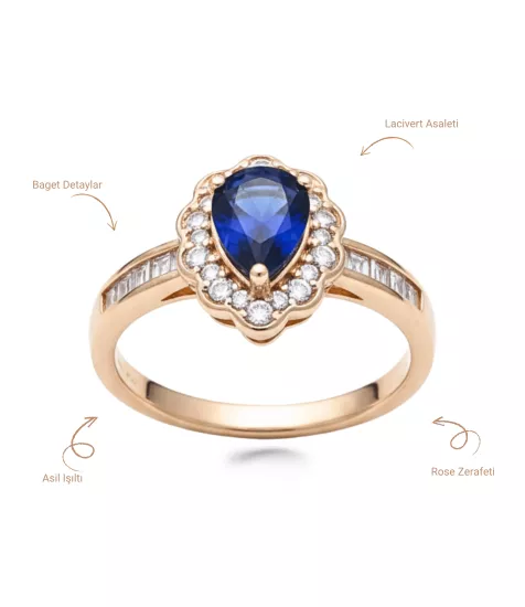 Rose Altın Kaplama Vip Seri Elmas Montür Tektaş Yüzük