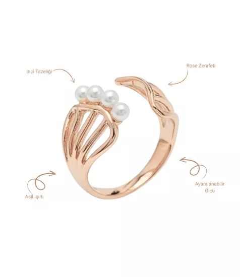 Rose Altın Kaplama Vip Seri Çelik Yüzük